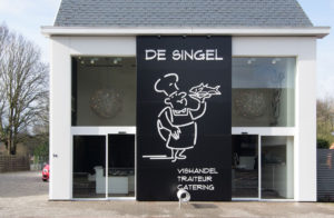 De Singel logo buitenkant van vishandel interieur